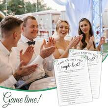 50pcs Bridal Shower Game Cards, Who Knows The Couple Best? Eucalyptus Leaf Themed Wedding Game, Suitable For 30 Guests, Applicable For Engagement Party And Wedding Events, Game Gifts And Supplies - View 5