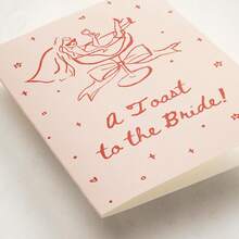 为爱干杯！新娘送礼会贺卡，趣味单身派对婚礼祝福，俏皮新娘插画，庆祝香槟酒杯派对订婚祝贺，高级4.7x6.7英寸文具，含信封，女性化现代设计 - 查看 4