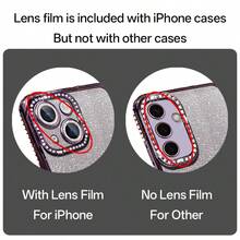 Luxury Sparkling Rhinestone Lens Protection Plated Anti-Drop Phone Case With Glitter Makeup Mirror Stand, Compatible With IPhone 17ProMax, 17Pro, 17, 16Promax, 15, 14 Plus, 13, 12 Pro Max, 11, 17Air, Galaxy, HONOR NOTE, High-Quality Shockproof Protective Cover - Purple - View 8