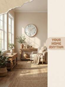 8-14英寸全系列静音豪华无滴答挂钟，电池供电，高清玻璃罩，适用于儿童房、客厅、卧室、厨房、学校、办公室等场所，可作墙面装饰。 - 玫瑰金 - 查看 7