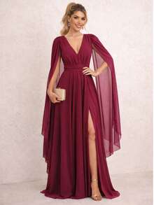 Women Dresses - 紅木色 - 查看 1