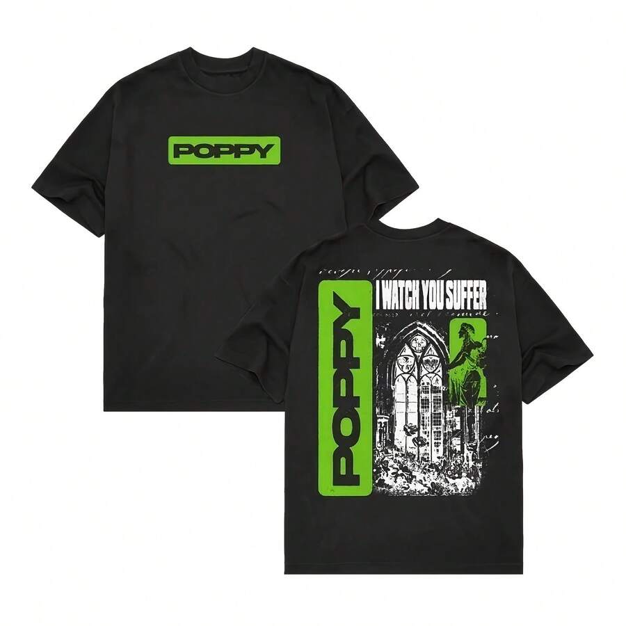 Poppy Constantly Nowhere Tour 2026 New Merch T-Shirt - 黑色 - 查看 1