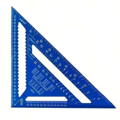 1支亚克力二维平面角度尺 - 带锯齿边缘的三角尺，适用于精确测量、家居装饰和设计项目，多功能工具，四季皆宜