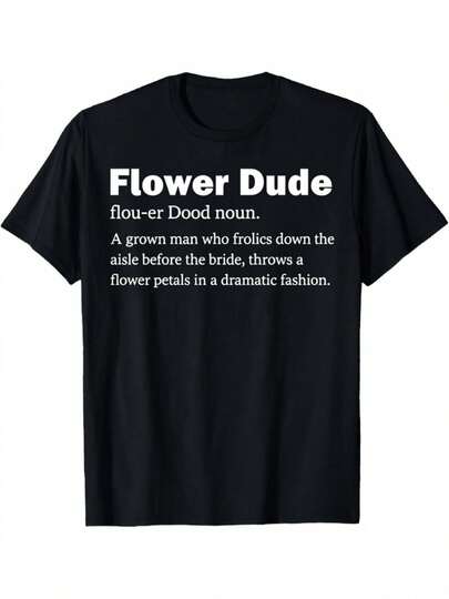 'S Black Floral Print-Shirt  Casual Crew Neck, Short Sleeve Tee With Hot Transfer Flower Design, Regular Fit Daily Wear, Parties, Outdoors And Year-Round - Versatile Basic Top
