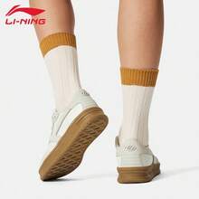 李宁女士复古德式军靴训练鞋，舒适休闲鞋 AGCV028 - 乳白色/銀樺灰 - 查看 4