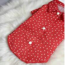 2026 New Front Button Shirt, Dachshund Shirt, Star Pattern Shirt, Wedding Vacation Casual Holiday Outfit, Pet Clothes, Personalized Printed Shirt For Small/Medium Dogs Like Teddy, Pomeranian, Bichon Frise - Pink - View 6