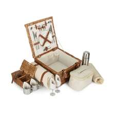 Red Hamper Deluxe Fully Fitted Traditional Picnic Basket - Brown - View 5