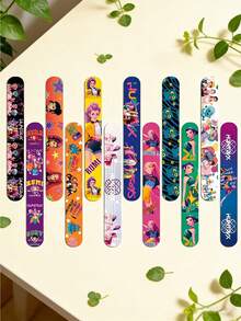 12/24条装 K-POP 动漫风格弹力手环，卡通人物可拆卸手环，生日派对小礼物，拍照道具，圣诞礼物，情人节礼物，复活节彩蛋填充物 - 彩色 - 查看 2