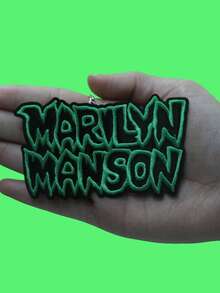 1PC Marilyn Manson Name Logo Patch Heavy Metal Rock Band Embroidered Iron On - Multicolor - View 3