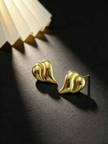 French Retro Gold Foil Earrings, Light Luxury Style Stainless Steel Earrings And Gold Jewelry, Exquisite And Versatile Earrings, Stainless Steel Rust-Proof Jewelry, Suitable For Daily Gatherings, Weddings And Events - Multicolor - View 4