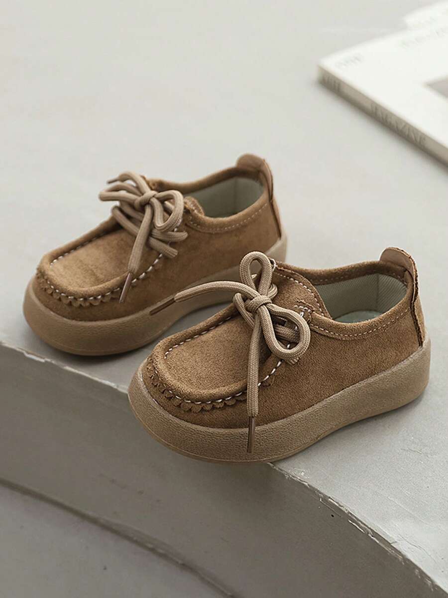 1 Pair Spring/Autumn Soft & Comfortable Casual Shoes For Toddler Boys/Girls, Sporty Fashion Non-Slip Round Toe - Khaki - View 1