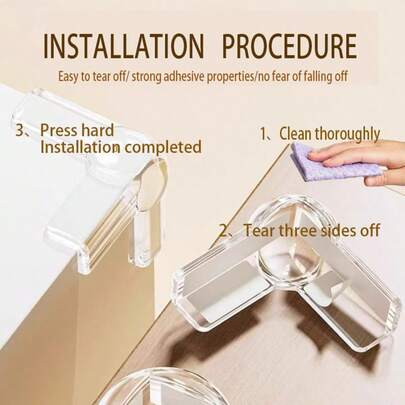 PVC 코너 가드 - 투명 접착 범퍼, 나무, 유리, 금속, 돌, 조리대에 적합 - 날카로운 가구 및 테이블 코너 보호 - T자형 투명 커버, L자형 투명 커버, 홈 & 리빙, 일상 필수품, 가구 보호 제품, 모서리 보호대.