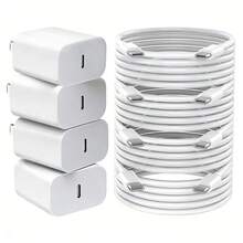 1套/4套 20W USB-C 快充线缆配件套装 [USB-C 充电器 + 100cm USB-C 转 Type-C 数据线] 兼容 17/16/15 Pro Max 系列，美规插头墙式充电器 - 美規A型插(110-127V) - 查看 9