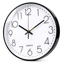 8-14 Inch Full Series Luxury Quiet Non-Ticking Wall Clock, Battery Powered Silent Wall Clock With High-Definition Glass Cover, Suitable For Children, Living Room, Bedroom, Kitchen, School, Office - Black - View 12