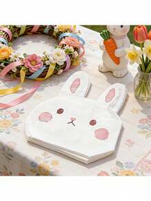 20张复活节兔子造型餐巾纸 | 一次性纸质餐巾纸和浴室擦手巾，适合复活节派对用品 - 兔子餐巾紙 - 查看 3