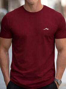 Everest Basic Men's T-Shirt - Burgundy - View 1