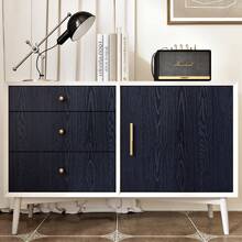 1卷自粘木纹壁纸，防水乙烯基材质，轻松DIY家具改造，适用于客厅、厨房、卧室装饰，尺寸：15.7英寸 x 39.3英寸/118.1英寸/196.8英寸 - 黑色 - 查看 8