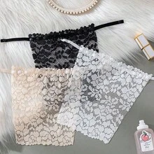 1pc Lace Anti-Flashing Strapless Women Seamless Crop Top Chest Covering Fabric - Multicolor - View 13