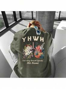 Christian Jesus Shirts For Men Faith God YHWH Shirt Bible Verse Religious Tshirts Oversized Graphic Vintage T-Shirts - xanh quân đội - Xem 4