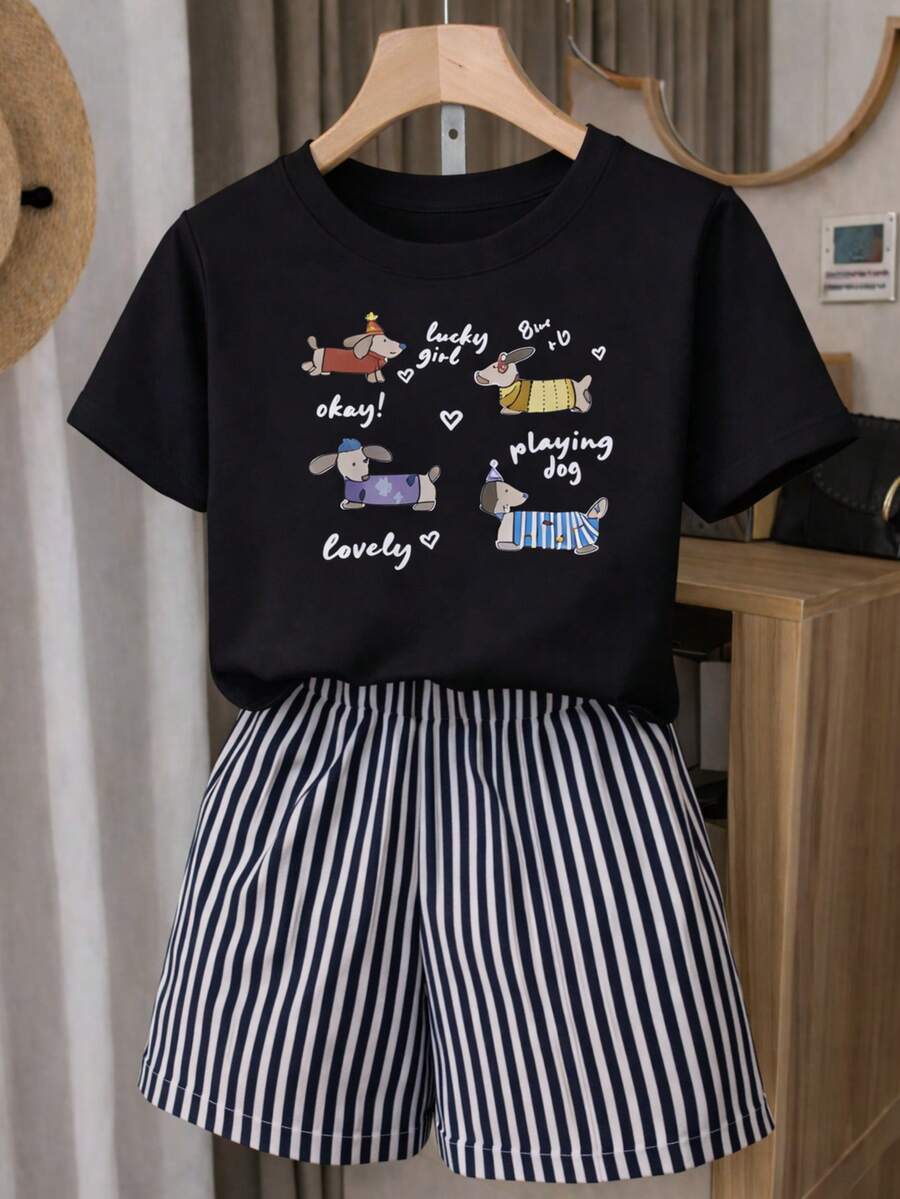 Conjunto Casual Marino Rayas Chic - Negro - Ver 1