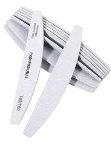 5/10/20/25/50pcs 100/180 Grit Sandpaper Nail Files & Buffers, Professional Double-Sided Nail Files, Acrylic Nail Art Tools, Nail Care Tools, Nail Art Supplies - Grey - View 9