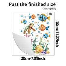 1张海洋系列马桶贴纸，马桶盖贴纸，马桶水箱贴纸，墙贴，卫生间装修可移除贴纸，自粘贴纸，美观家居装饰，家居必备，趣味小物 - 1PC - 查看 2