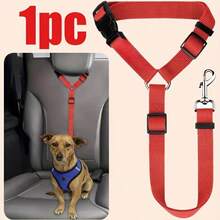 Pet Dog Car Leash Safety Strap, Adjustable Car Travel Restraint Tether, Car Headrest Attachment Strap - Red - View 6