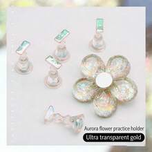 Magnetic Nail Polish Display Board With Practice Base Set, Includes 5 Square Bases + 1 Plum Blossom Base, Essential Tool For Professional Nail Salons And Home DIY Manicure - Multicolor - View 1