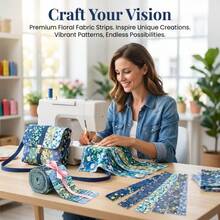 14 Designs - 100% Polyester Fabric Precut Strips, 42pcs 2.5" X 20" Fabric Strips Suitable For Sewing, Crafts And Quilting, Classic Blue - Blue - View 9