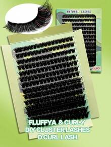 Waloshow 14D 224-280 Strands Dramatic Volume Lashes, 120D 80D 50D Curl, Fluffy & Voluminous, 10-16mm Length, Suitable For Beginners - D - View 1
