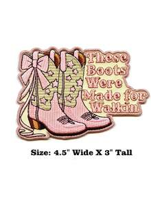 1pc Boots Were Made For Walkin Patch Western Country Music Embroidered Iron On - Multicolor - View 7