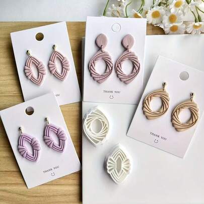 Clay Cutter With Intricate Woven Shapes - Jewelry Making Kit, Boho Pattern, Suitable For Handmade Jewelry Molds, Delicate And Detailed Design, Showcasing Hollow Elements And Intricate Details