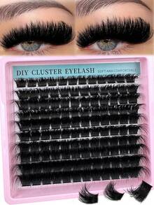 200D/160D/120D/100D/80D/60D 200pcs/180pcs/160pcs/140pcs/120pcs Synthetic Mink False Eyelashes, 8D Luxury Fluffy DIY Cluster Lashes - 10-20mm Mixed Length Eyelash Extension, 0.07mm Russian D Curl Thick And Reusable Dramatic Lashes, Easy For Beginners, Suitable For Daily, Party, Stage, Night Out, Ideal Gift For Mother's Day, Easter, Valentine's Day, Music Festival, Christmas, Christmas Eve, Thanksgiving - D - 查看 11