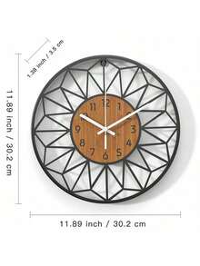 1pc Iron Painted Wall Clock, Geometric Design Wall Decor Clock With Arabic Numerals Home Decor Room Decor - Multicolor - View 11