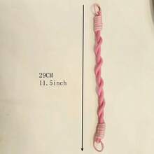 1条粉色星星铃铛挂绳，涤纶编织手机挂绳，手机壳挂饰，钥匙扣吊坠 - 粉色 - 查看 5