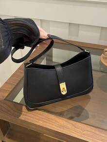 New Fashion Women's Handbag, High-End Commuter Niche Baguette Underarm Bag, Versatile Shoulder Bag - Black - View 9