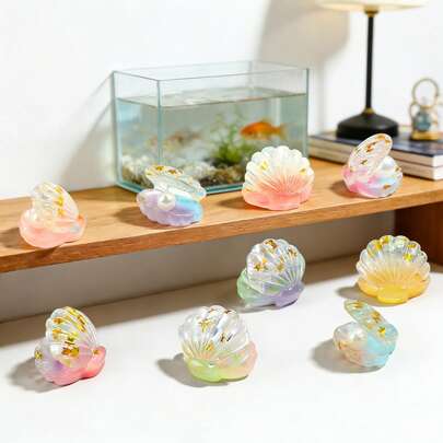 20 Pcs | 10 Pcs | Iridescent Shell Mini Ornaments | DIY Aquarium | Gradient Shells | Aquarium Landscape Decoration | Cute Desktop Healing Items | Adorable Small Ornaments | Ocean-Themed Decoration | Suitable For DIY Garden Ocean Colorful Shells, Aquarium Decoration, Colorful DIY Accessories, Aquarium Shell Models | Healing-Style Ornaments | Birthday Parties, Weddings, And Graduation Gifts