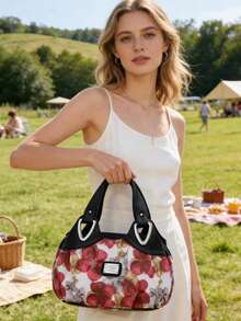 1个纯色多功能PU皮革手提单肩包，适合日常生活和工作 - 彩色 - 查看 4