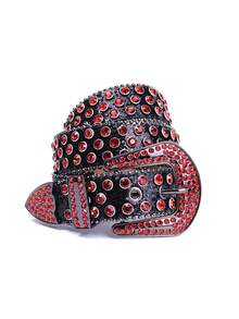 男士水钻装饰腰带，适合派对、校园、万圣节、夏季、休闲、商务、男友/丈夫/父亲等场合，日常佩戴，时尚百搭，青少年适用，户外、度假、运动、旅行、街头、波西米亚风、复古秋季等场合，适合万圣节、秋冬季等各种场合，也适合青少年、青年、男士，休闲、户外、运动、度假、毕业礼物、生日礼物、日常佩戴。 - 紅色 - 查看 5