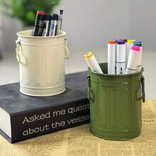 Multifunctional Iron Pen Holder, Desktop Stationery Storage Bucket, Makeup Brush Organizer & Flower Pot - Multicolor - View 2
