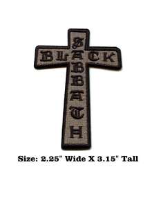1PC Black Cross Patch Rock Legend Embroidered Iron On - Multicolor - View 2