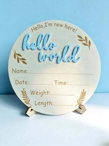 Đồ trang trí chụp ảnh kỷ niệm ngày sinh bằng gỗ "Hello World" cho bé, bảng đánh dấu sự phát triển bằng gỗ, thích hợp làm quà tặng trong tiệc mừng bé chào đời, dành cho bé trai và bé gái. - Nhiều màu - Xem 10