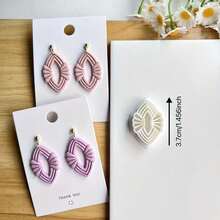 精美编织造型粘土切割器 - 首饰制作套装，波西米亚风图案，适用于手工首饰模具，设计精致细腻，展现镂空元素和复杂细节 - 白色 - 查看 2