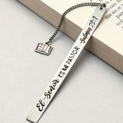 1 Marcapáginas de acero inoxidable "Salmo 23:1 Marcapáginas de acero inoxidable" Regalo para amantes de los libros, regalo de cumpleaños para amigos, regalo del Día de San Valentín y Navidad