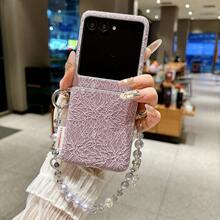 1pc Foldable Lace Side Buckle Phone Case With Lanyard & Wrist Strap, Portable Protective Cover Compatible With Samsung Galaxy Z Flip7, Z FE, Z Flip6, RAZR 50/50 Ultra, RAZR 60/60 Ultra - Multicolor - View 25