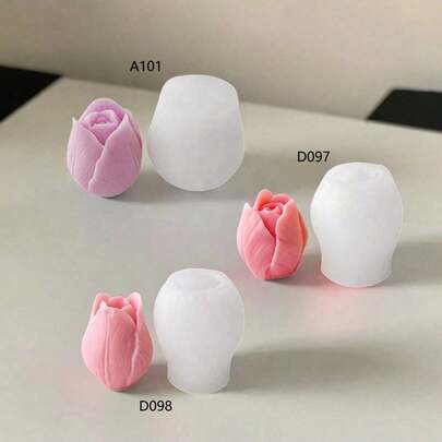 Khuôn silicon hình hoa tulip 3D, khuôn làm đá thơm hình hoa DIY, khuôn làm xà phòng thủ công, thạch cao, nến trang trí nhà cửa, chịu nhiệt và có thể tái sử dụng.