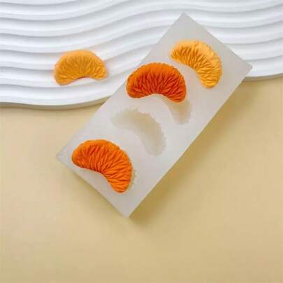 4-Cavity Orange Slice Shaped Silicone Mold, DIY Resin, Wax Candle, Multipurpose Decorative Mold