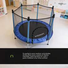 Trampolin Infantil con Red de , Brincolin con Resortes Reforzados con Capacidad de hasta 160Kg, Barras Acolchonadas y Cierre de Doble Frente. - Azul - Ver 7