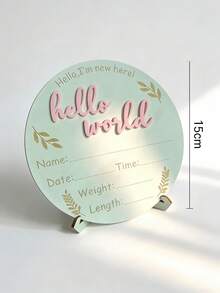 Đồ trang trí chụp ảnh kỷ niệm ngày sinh bằng gỗ "Hello World" cho bé, bảng đánh dấu sự phát triển bằng gỗ, thích hợp làm quà tặng trong tiệc mừng bé chào đời, dành cho bé trai và bé gái. - Nhiều màu - Xem 3