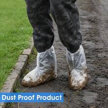 10 Pairs Shoe Covers Boot Covers Plastic Disposable Waterproof Shoe Cover Men And Women Non - Slip Outdoor Overshoes For Rain And Indoor Use - B - View 4